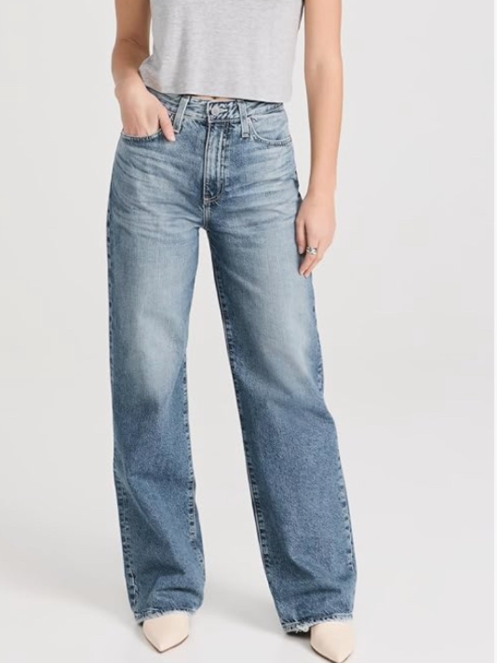 AG Kora High-Rise Wide Leg Jeans Japanese Denim Rival Wash